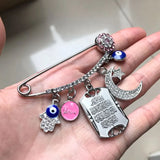 Islamic Evil Eye Hamsa Hand Amulet Brooch Baby Pin