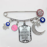 Islamic Evil Eye Hamsa Hand Amulet Brooch Baby Pin