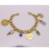 Islamic Muslim Al Qalam Allah Stainless Steel Feeder Baby Bracelets