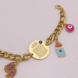 AYATUL KURSI Engraved Evil Eye Stainless Steel Baby Bangles