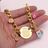 AYATUL KURSI Engraved Evil Eye Stainless Steel Baby Bangles