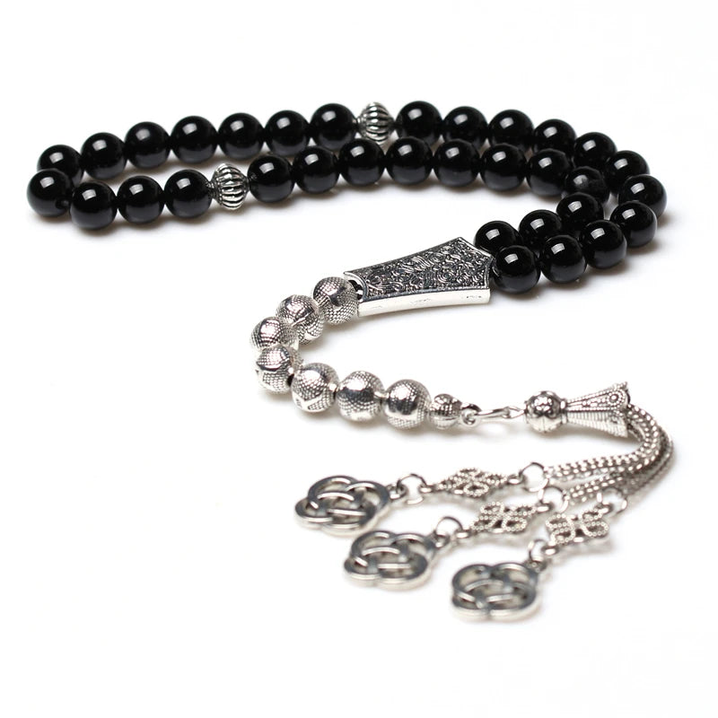 Islam Prayer Beads Misbaha Natural Agate Stone Tasbih 33 Sibha Muslim Rosary