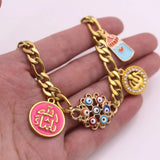 Islamic Turkey Evil Eye Mashallah Stainless Steel Feeder Baby Bracelets