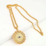 Islamic Evil Eye Crystal Pendant Necklace Drop Accepted