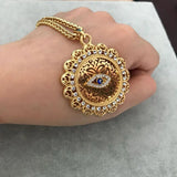 Islamic Evil Eye Crystal Pendant Necklace Drop Accepted