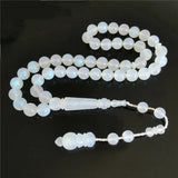Islamic Masbaha Sibha Moon Stone Resin 10mm 33 Beads Tasbih Prayer Beads