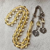 Islamic Prayer Beads Rosary 33 Beads Man's Tasbih Resin with Trabzon Tassel