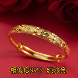 New 24k Bangle Bracelet Women's Jewelry Girlfriend Pure 18k 999