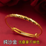 New 24k Bangle Bracelet Women's Jewelry Girlfriend Pure 18k 999