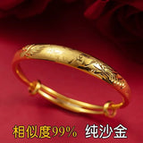 New 24k Bangle Bracelet Women's Jewelry Girlfriend Pure 18k 999
