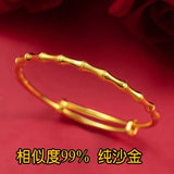 New 24k Bangle Bracelet Women's Jewelry Girlfriend Pure 18k 999