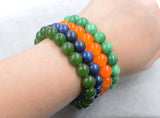 10mm Jade & Lapis Lazuli Bracelet 7.5in