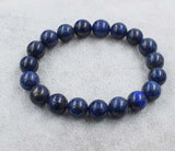 10mm Jade & Lapis Lazuli Bracelet 7.5in