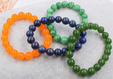 10mm Jade & Lapis Lazuli Bracelet 7.5in