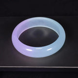 Emerald Flower Bangle Bracelet Natural Jade Violet Ladies Jewelry