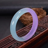 Emerald Flower Bangle Bracelet Natural Jade Violet Ladies Jewelry