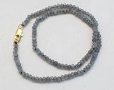 Jade Gray Roundel Faceted Necklace Chocker Beads