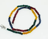 Jade Multicolor Roundel Faceted Necklace 4*2mm Choker Beads Nature Rainbow