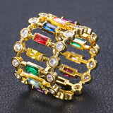 Janekelly Charm Bridal Wedding Rings Sterling Crystal Dubai Jewelry