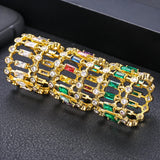 Janekelly Charm Bridal Wedding Rings Sterling Crystal Dubai Jewelry