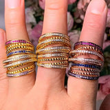 Cubic Zircon Stackable Ring Women Wedding Engagement