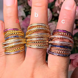 Cubic Zircon Stackable Ring Women Wedding Engagement