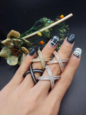 European Style Silver Rings with Crystal Zircon - Wedding Jewelry