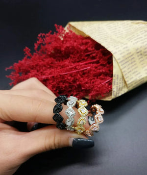 European Style Crystal Zircon Finger Rings Wedding Jewelry