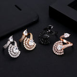Silver Peacock Open Tail Rings Crystal Zircon Finger Rings Women Wedding Jewelry