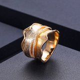Zirconia Stone Link Chain Bold Rings for Women