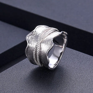 Zirconia Stone Link Chain Bold Rings for Women