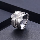 Zirconia Stone Link Chain Bold Rings for Women