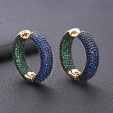 CZ Round Hoop Earrings for Women Crystal CZ Party Jewelry