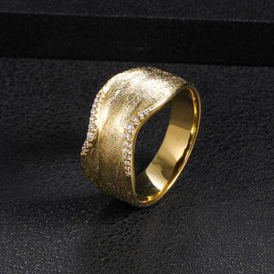 Zirconia Stones Link Chain Bold Rings Women Jewelry