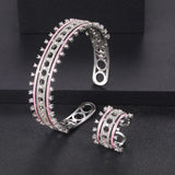 Zirconia Stones Link Chain Rings Women Engagement Jewelry