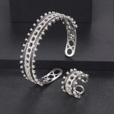 Zirconia Stones Link Chain Rings Women Engagement Jewelry
