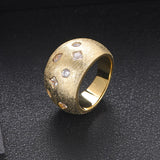 Bold Zirconia Heart Rings Women Engagement Party Jewelry