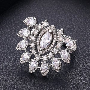 Hot Indian African Dubai Wide Full Prong CZ Rings For Women