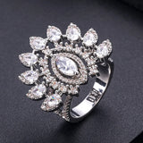 Hot Indian African Dubai Wide Full Prong CZ Rings For Women