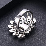Hot Indian African Dubai Wide Full Prong CZ Rings For Women