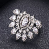 Hot Indian African Dubai Wide Full Prong CZ Rings For Women