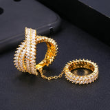Vintage Crystal Zirconia Open Ring With Wing Shape Jewelry