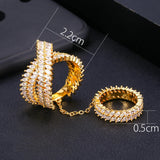 Vintage Crystal Zirconia Open Ring With Wing Shape Jewelry