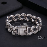 Zircon Elements Hemp Rope Crystal Bracelet Punk Hiphop Rock Jewelry