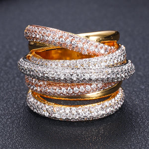 Famous Cross Geometry Cubic Zirconium Engagement Dubai Unisex Rings