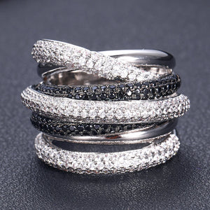 Famous Cross Geometry Cubic Zirconium Engagement Dubai Unisex Rings