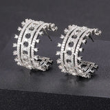Colorful Twist Braided Micro Pink Zirconia Wedding Earrings