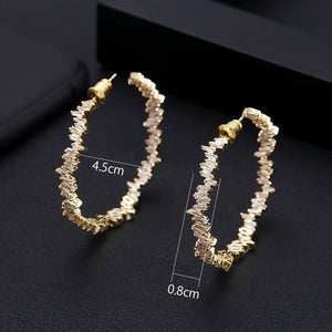 Jankelly 42mm CZ Women Wedding Earrings
