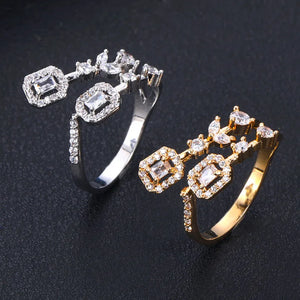 Bridal CZ Engagement Wedding Wrap Ring for Women Dubai Jewelry