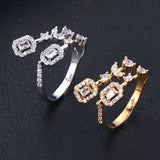 Bridal CZ Engagement Wedding Wrap Ring for Women Dubai Jewelry